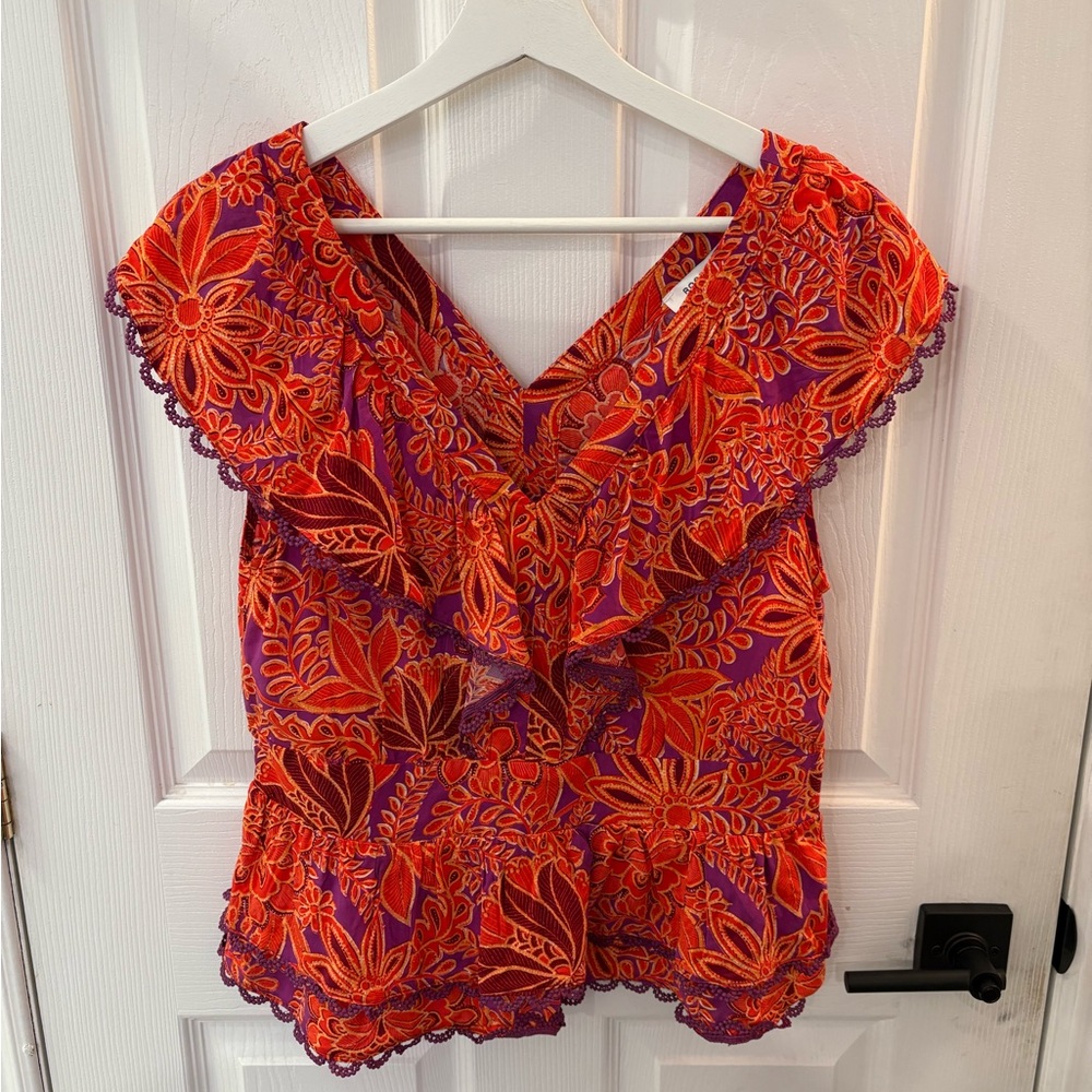 Floral Red and Purple Women's Top